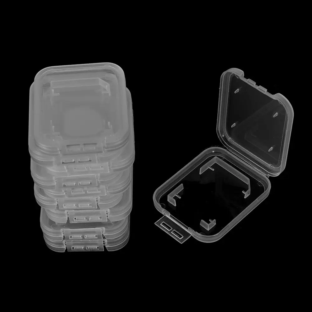 

10Pcs For SD SDHC Memory Card Case Holder Protector Transparent Plastic Box Storage