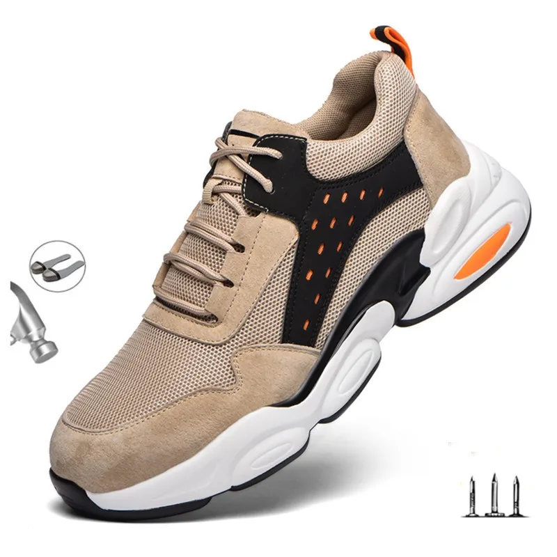 

Safety Work Shoes Breathable Steel Toe Boots Men Anti-smashing Safety Shoes Indestructible Security Shoes Work Boots Sneakers