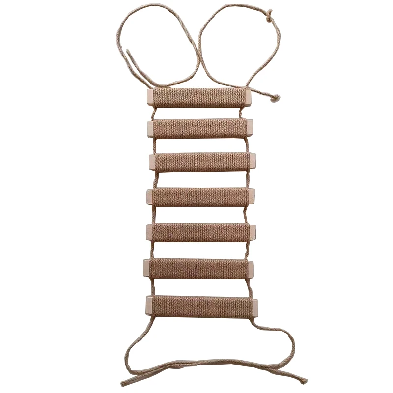 

50/100cm Wooden Cat Sisal Bridge Pet Rope Ladder Kitten Scratcher Furniture Cat Climbing Scratching Hammock Step Post Toys