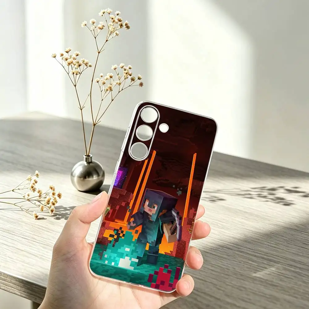 Фото Самый продаваемый чехол для телефона Game M-Minecrafts для Samsung A10,12,20,21S,30,31,40,50,51,52,70,71, прозрачный чехол №3