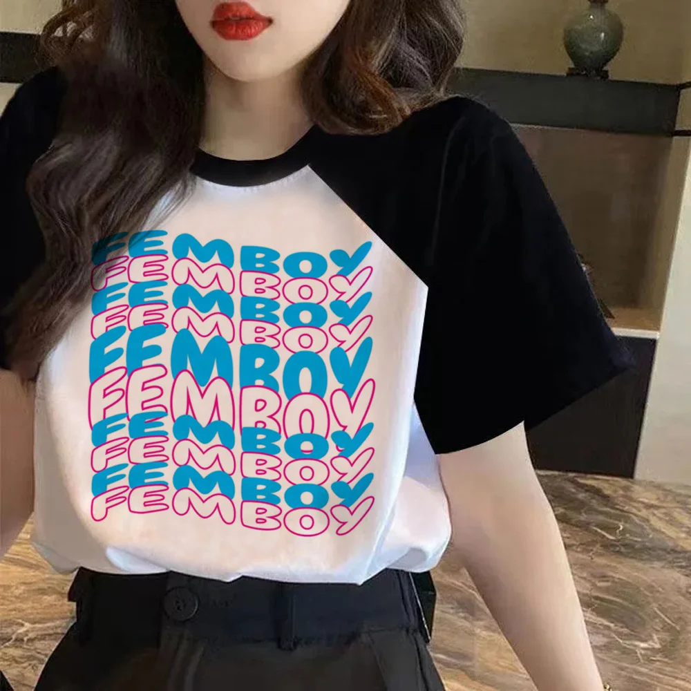 femboy t-shirts women manga t shirt female comic clothes