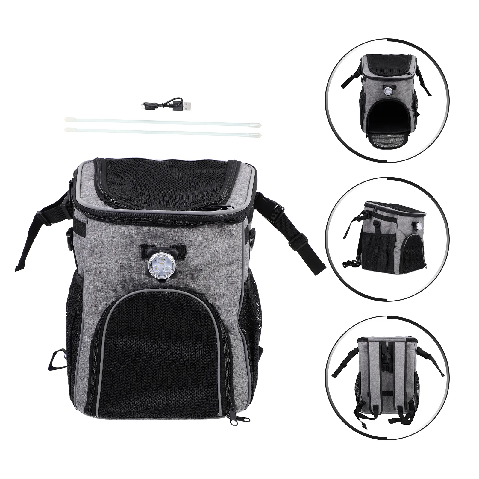 

Collapsible Front Handle Bike Pet Bag Dog Carrier Dog Pouch for Bike (Grey)