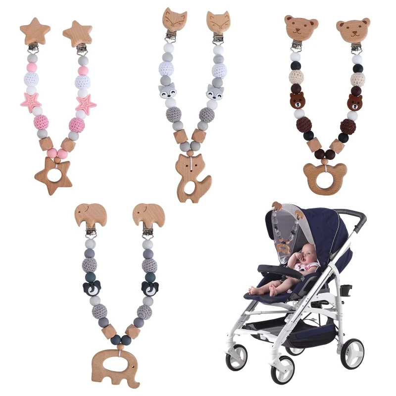 

Baby Stroller Hanging Pendant Pacifier Clip Chain Mobile Rattle Bed Bell Infants Teether Nursing Chewing Toys Shower Gifts