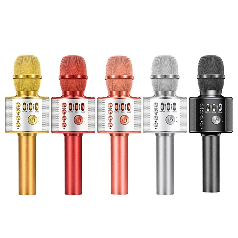 

Беспроводной ручной микрофон портативный микрофон динамик USB Перезаряжаемый Bluetooth-совместимый KTV караоке-аппарат