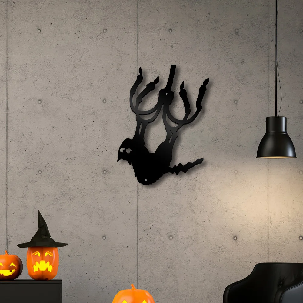 1 Шт. Металлический Настенный Декор Кошка И Люстра Художественная Скульптура