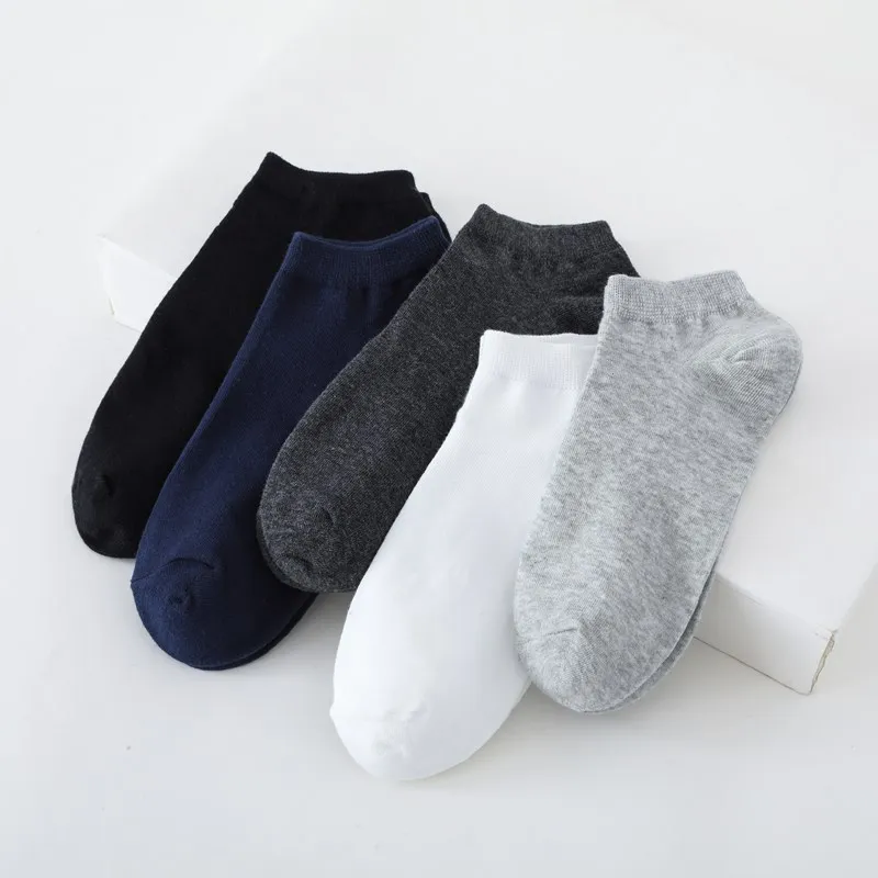 Socks Boat Men's Solid Color Cotton Sock Black and White Casual Mens Men | Мужская одежда