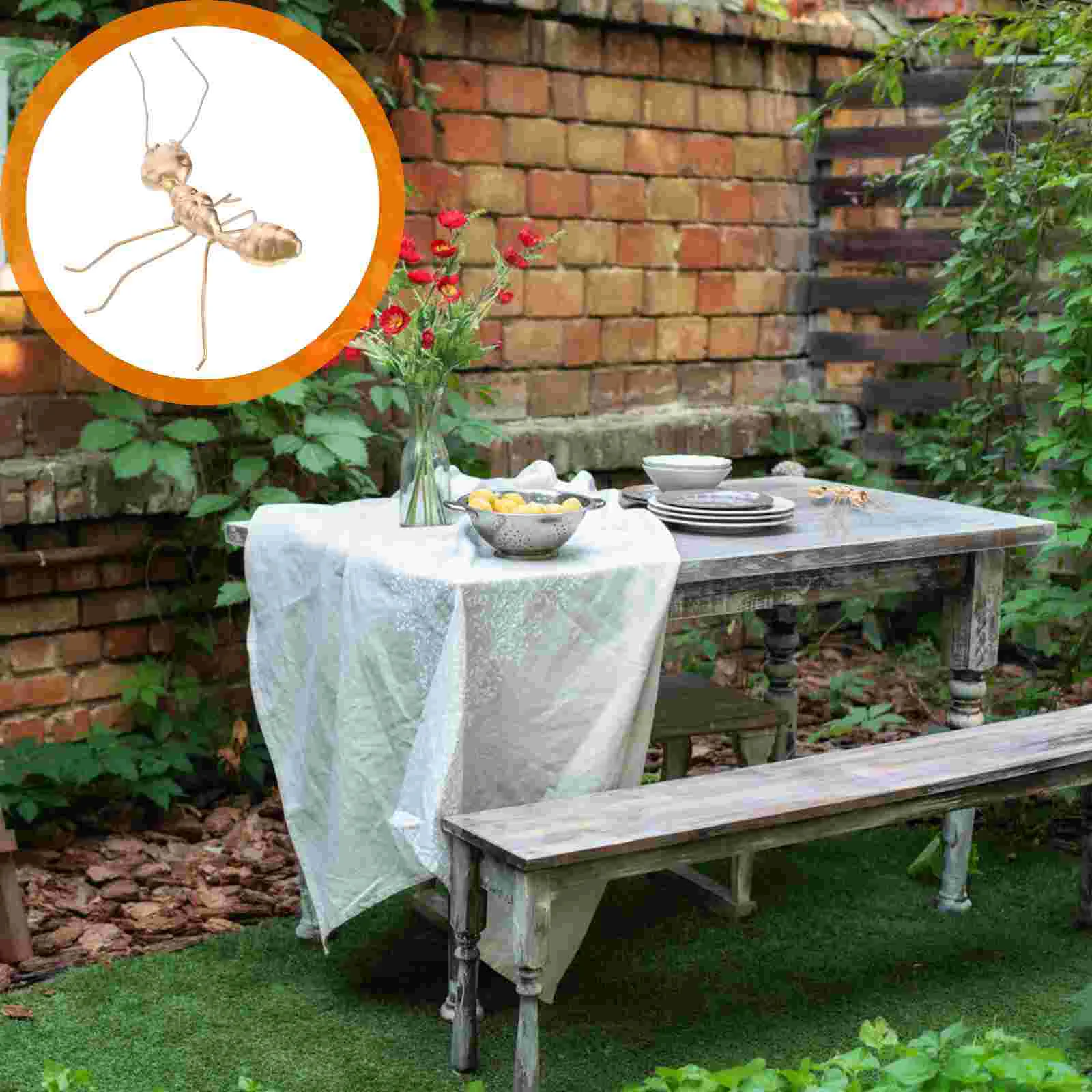 

Ant Gardening Decoration Metal Crafts Ants Ornament Tabletop Adornment Desktop Golden