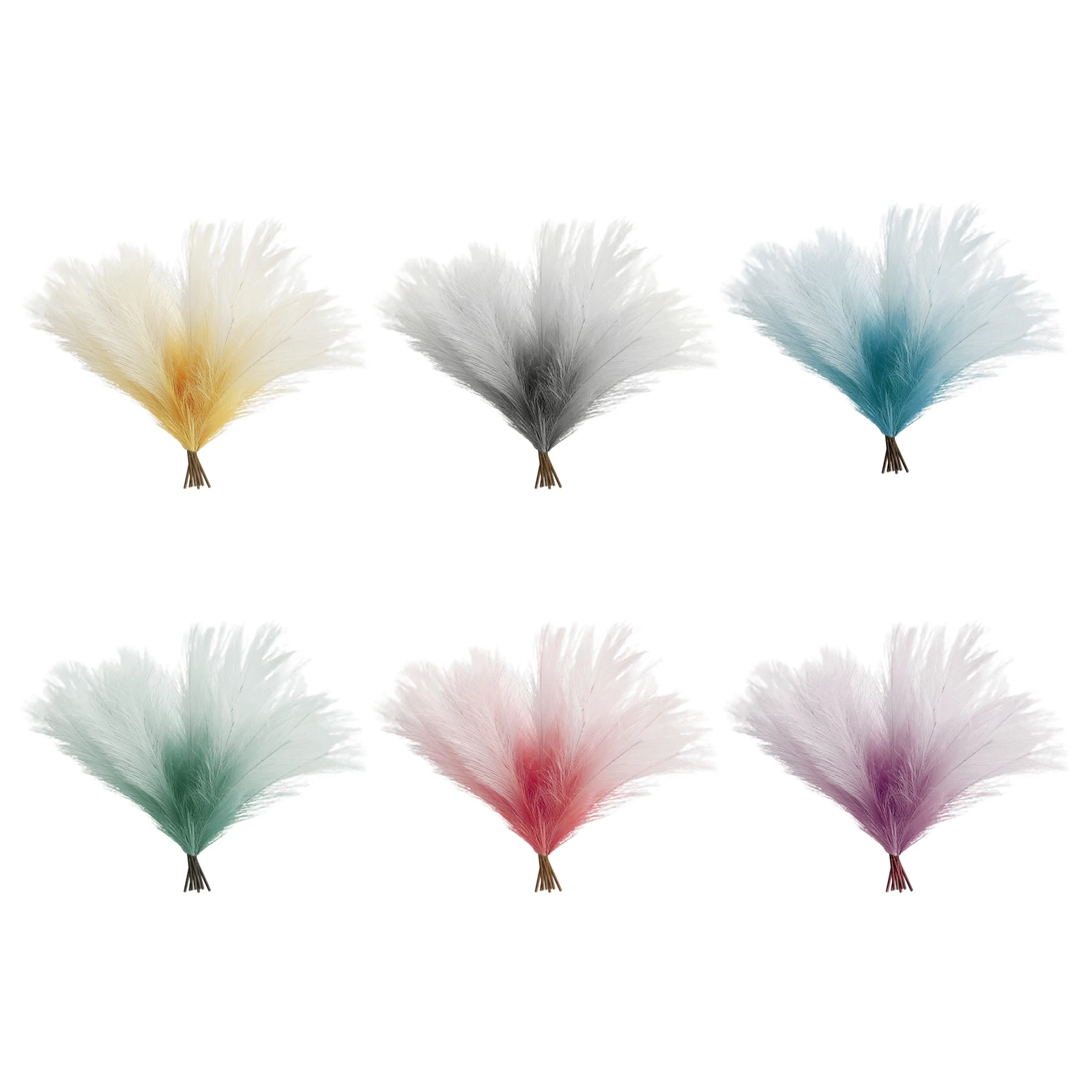 

45cm Gradient Color Pampas Grass 8pcs Simulation Reed Grass Home Bedroom Accessories Wedding Guide Photo Prop Background Flowers