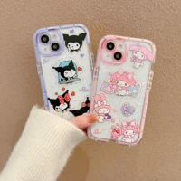 sanrio kuromi melody night fluorescent cartoon for iphone 13 12 11 pro x xr xs max 7 8 6 plus 2022 cute shockproof case