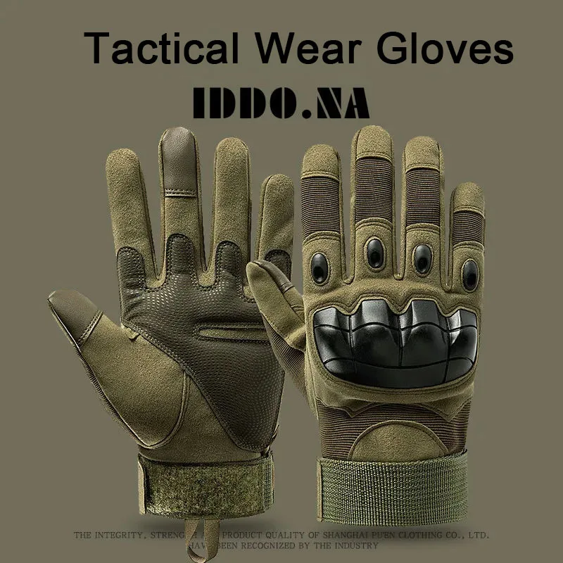 

Full Finger Tactical Army Gloves Military Paintball Shooting Airsoft PU Leather Touch Screen Rubber Protective Gear Women Men