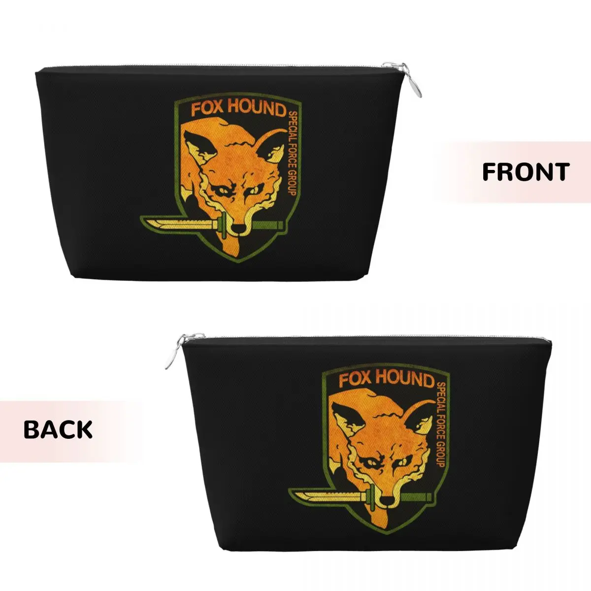 Фото ー METAL GEAR SOLID ー Fox Hound Rust Logo Женские косметички Дорожный органайзер для макияжа Чехол для хранения туалетных принадлежностей Dopp Kit Case №3