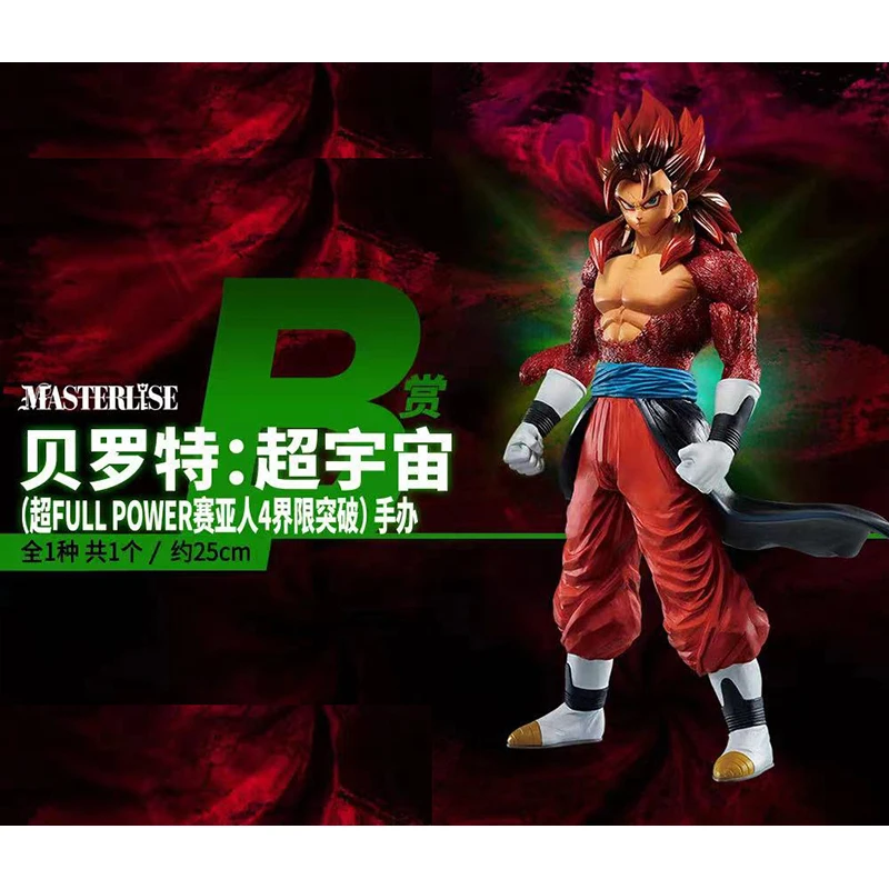 

100% Original Bandai Ichiban KUJI DRAGON BALL Third Task B Reward Vegetto Super Saiyan 4 Red Hair Anime Figure Model Action Toys