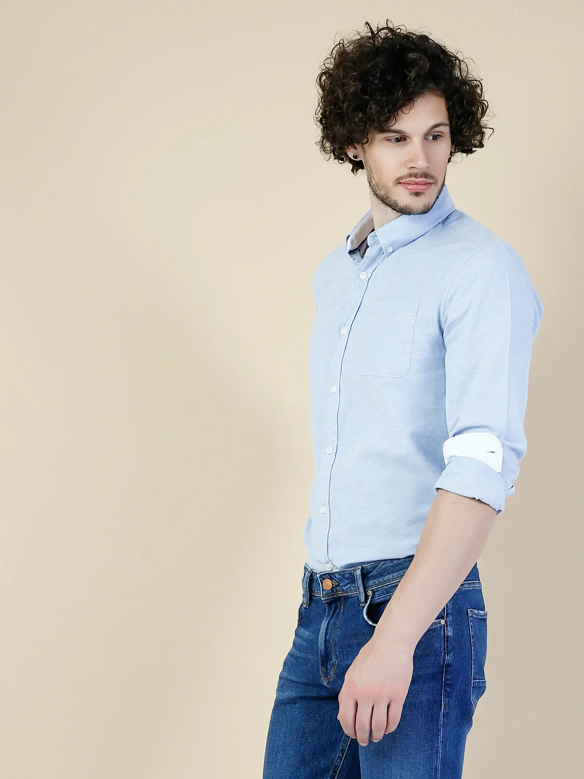 

Blue Men's Long Sleeve Shirt