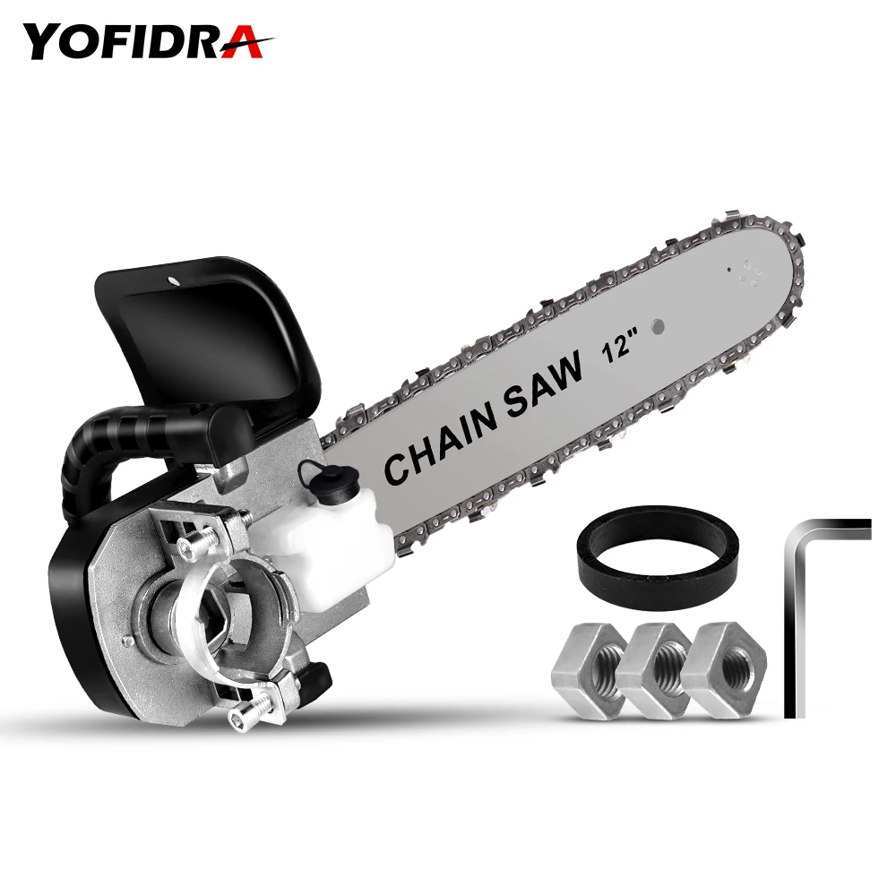 

12 Inch Electric Saw Bracket Set Suit for M10/M14/M16 Brushless Angle Grinder Converted to Handheld Woodworking Chainsaw Tool