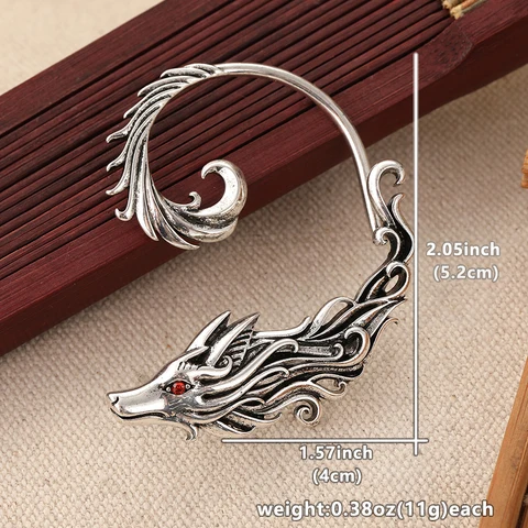 Серебряные клипсы-серьги с волками NovoPublic