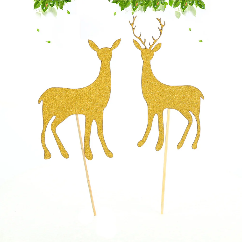 

20 Insert Deer Design Attractive Delicate Toppers for Dessert Biscuit