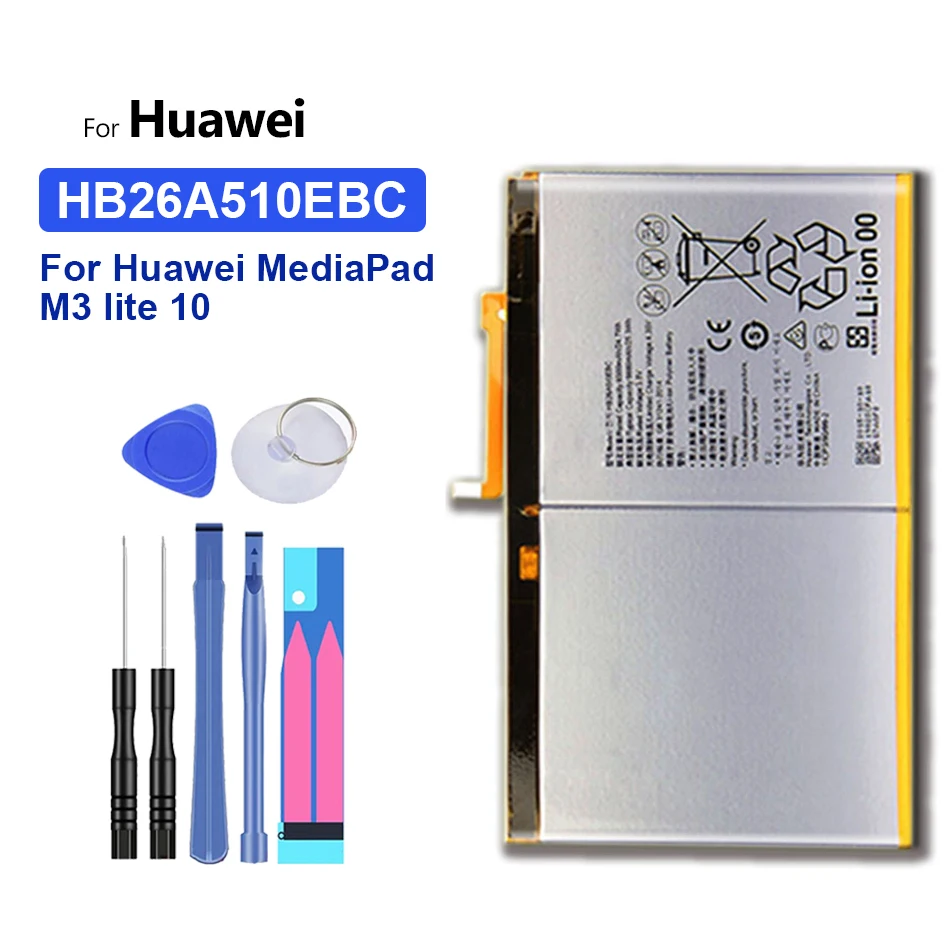 

HB26A510EBC HB26A5I0EBC Аккумулятор для HUAWEI MediaPad M2 10,1 с плоским ячейком стандартная батарея для MediaPad M3 Lite 10 6660 мАч + инструмент