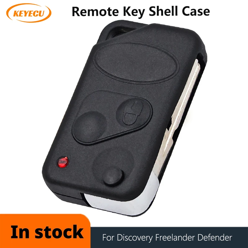 

KEYECU 2 Buttons Remote Key FOB Shell Flip For LAND RANGE ROVER Discovery Freelander Defender 90 1995-2004 P38 Blade Case