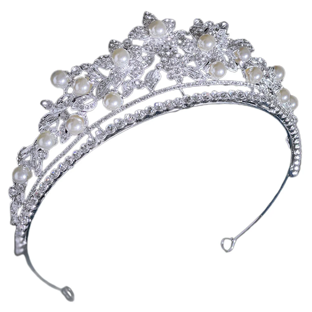 

Baroque Pearls Rhinestone Crown Headpiece Bridal Crown Wedding Crown Women Crown Tiara