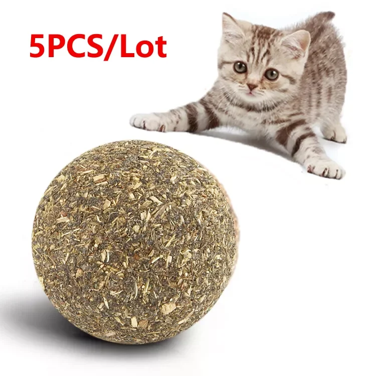 

2023NEW New Nature Cat Mint Ball Play Toy Ball Coated With Catnip For Pet Kittens Play Toys 3.2 cm Cat Mint Ball Dropshipping