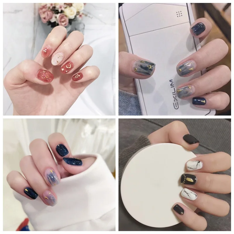 

New Star and Moon Nail Stickers Cute Small Fresh Manicure 3D Metal Gradient Factory Direct Sales
