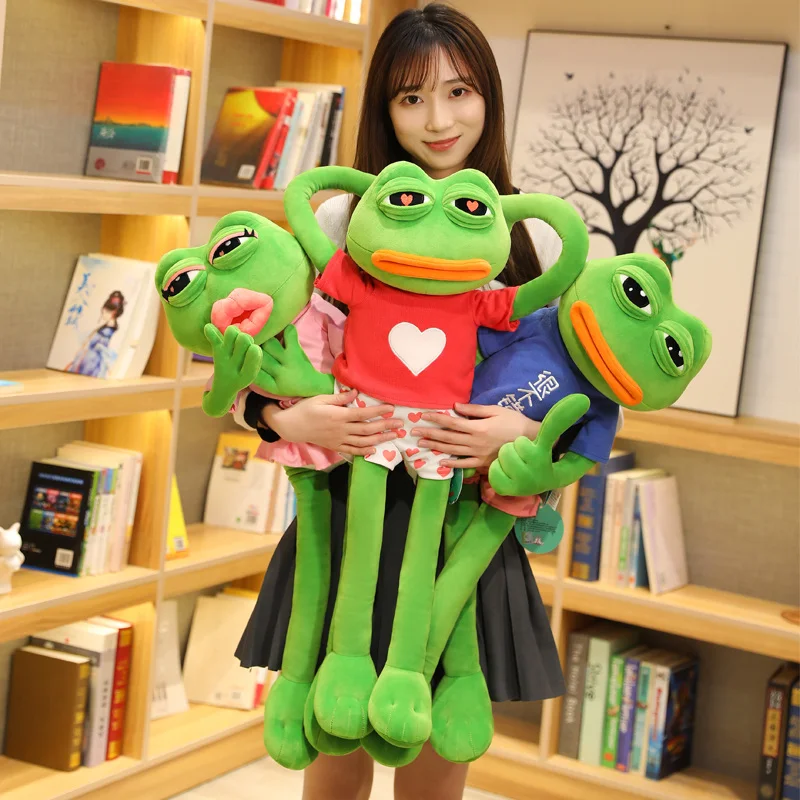 

60/80cm Kawaii Sad Frog Plush Toy Stuffed Animals Plushies Pillow Expression Sad Frogs Anime Funny Soft Kids Girls Toys Gifts