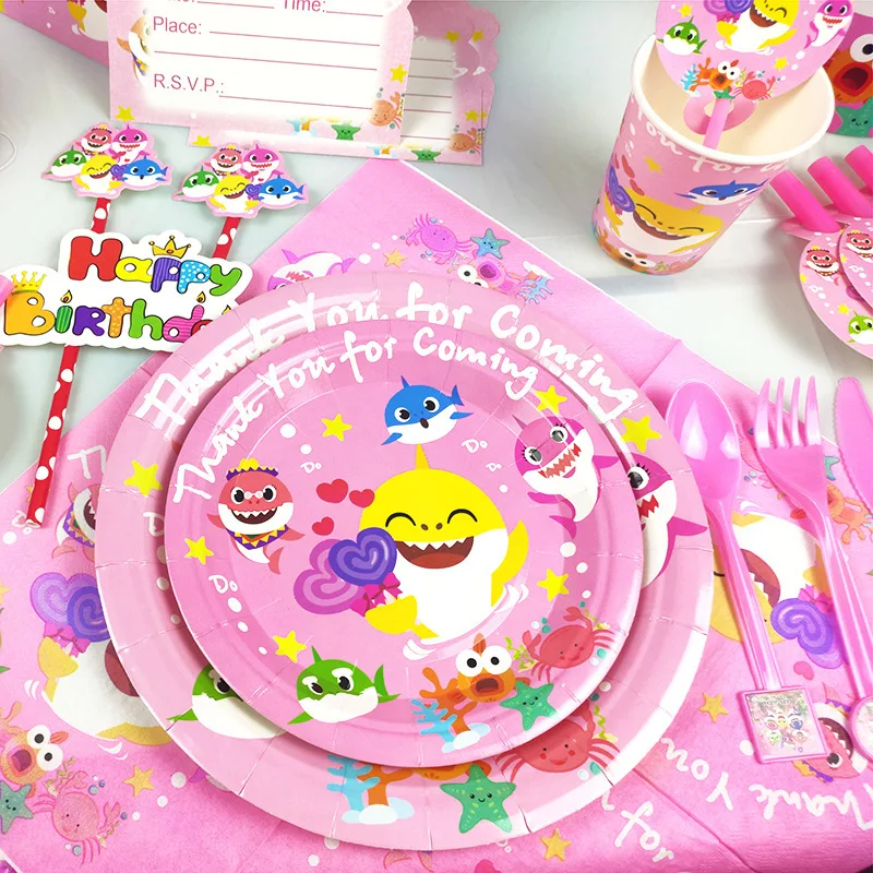 Розовые акулы украшение на день рождения товары для вечеринки в честь будущей