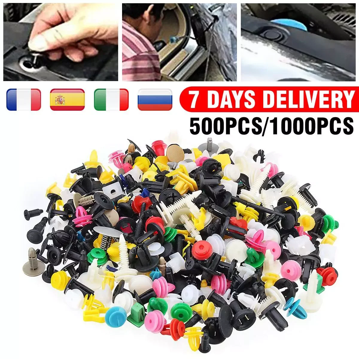

500/1000PCS Mixed Auto Fastener Vehicle Car Bumper Clips Retainer Fastener Rivet Door Panel Liner Universal Fit for All Car