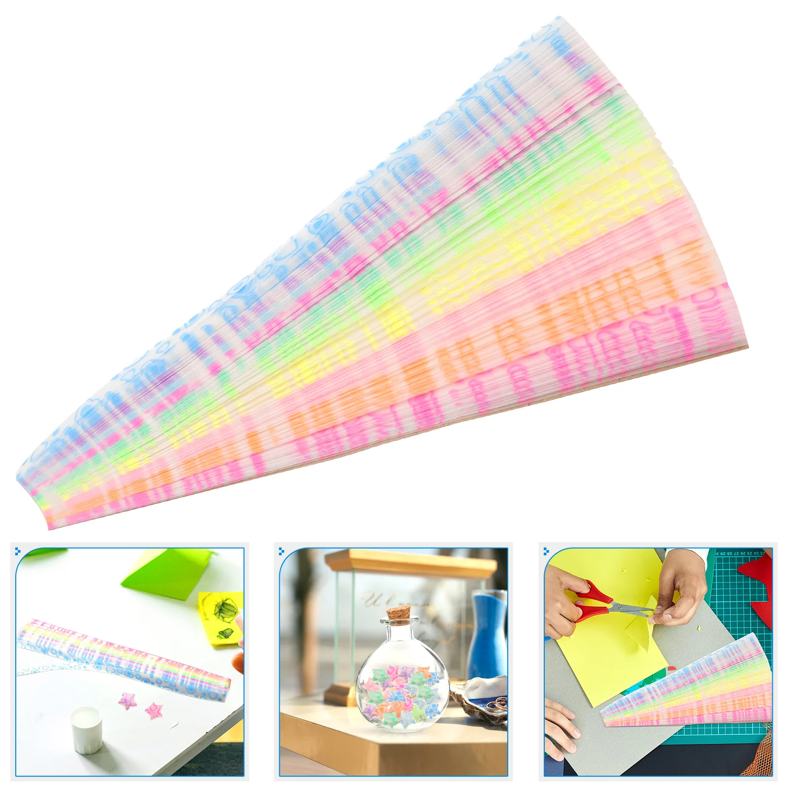 

210 Pcs Origami Star Paper Strips Kids Folding Luminous DIY Students Stars Child for Crafts