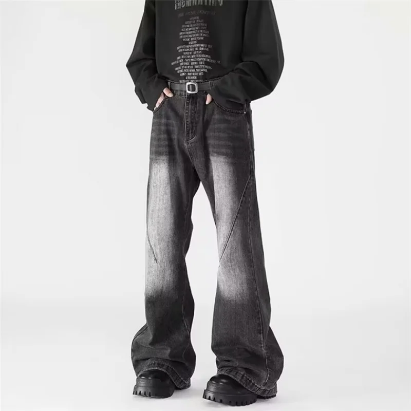 OIMG американские широкие брюки в стиле ретро мужские джинсы Clefit осенне-зимний