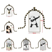 choose cute cartoon animal panda dance brand steel color jewelry fashion statement necklace glass black hematite necklaces