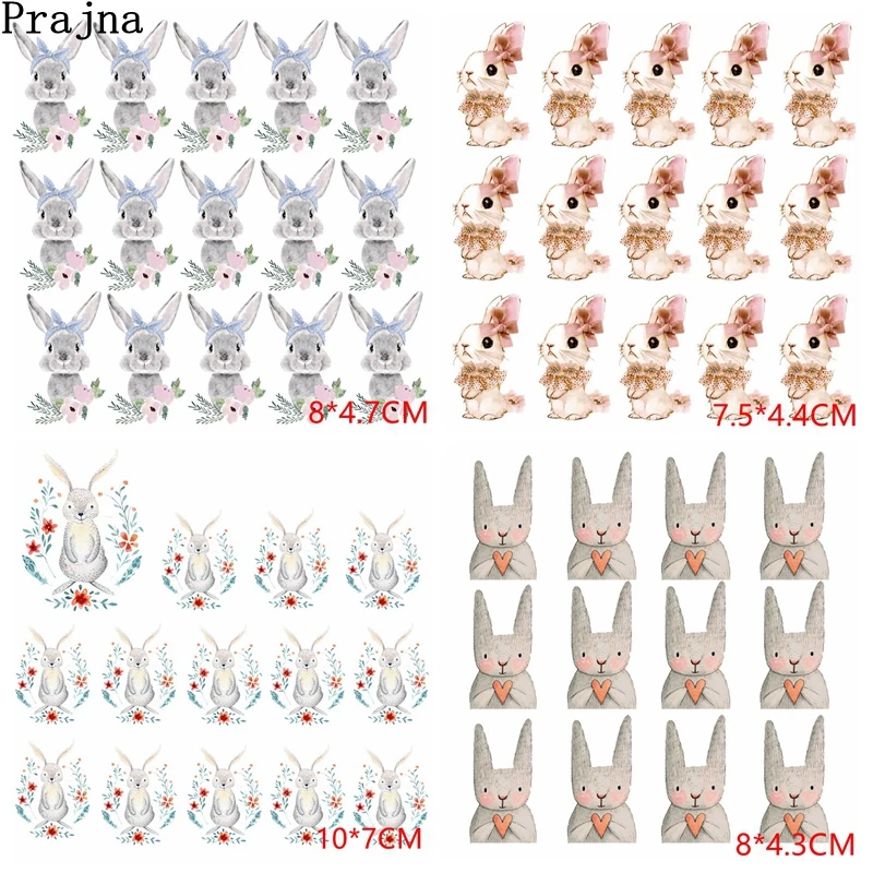 

10 шт., термоклейкие нашивки с кроликом для одежды