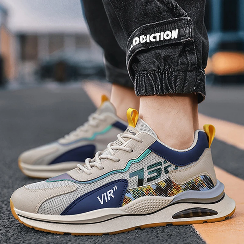 

Кроссовки мужские прогулочные, дышащие, Вулканизированная подошва, повседневная спортивная обувь для улицы, путешествий, фитнеса