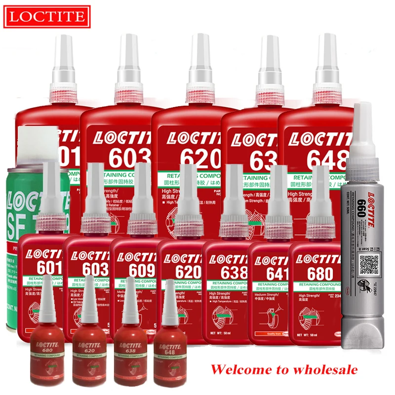 Клей Loctite 10/50/250 мл 601 603 609 620 638 640 641 648 680 зеленое соединение для сохранения высокой