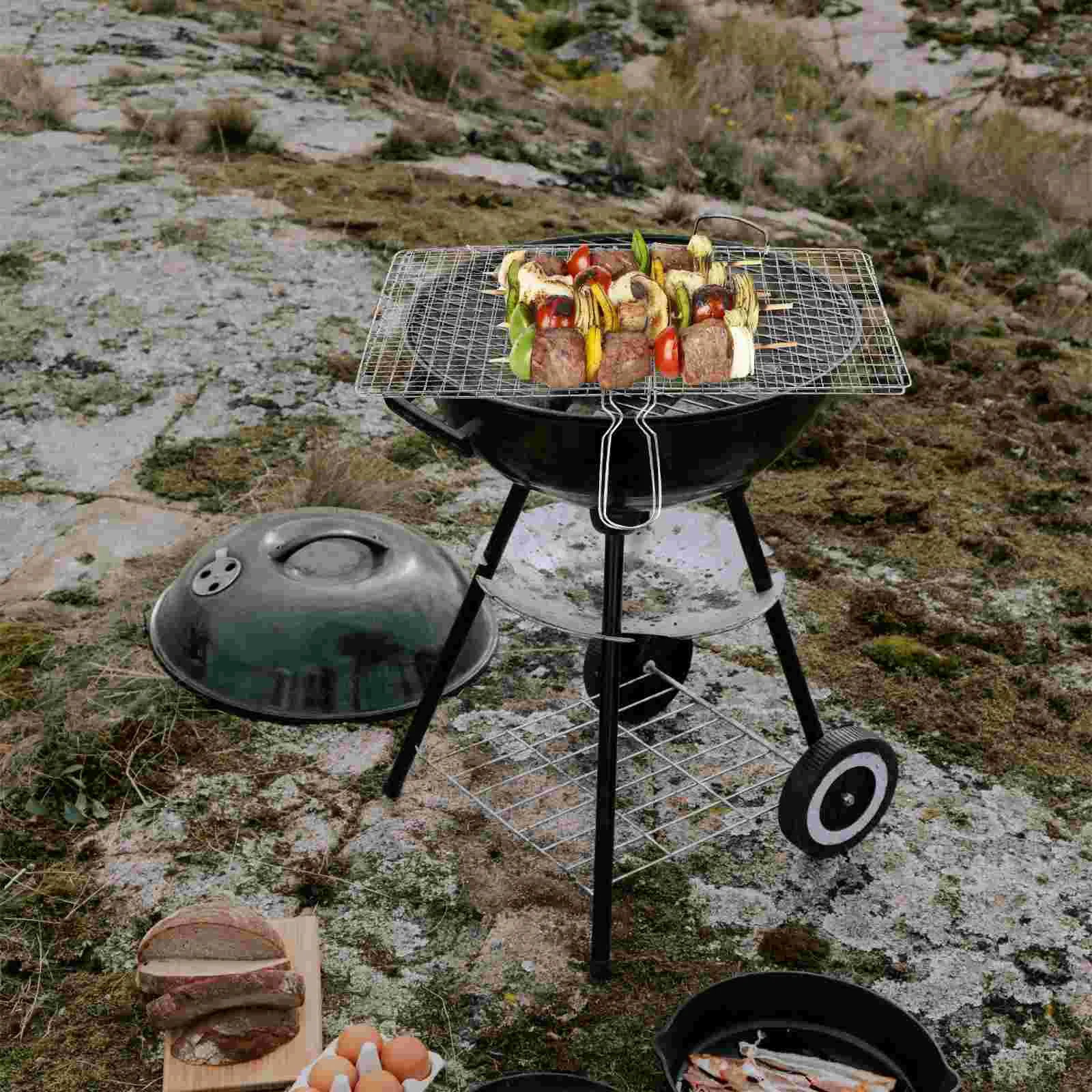 Аксессуары для гриля сетка барбекю корзина рыбы уличная серебряная из