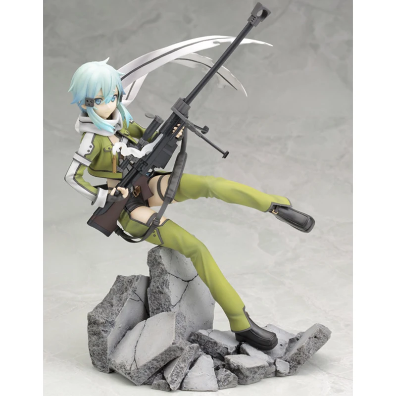 

23CM Anime Sword Art Online Ⅱ Asada Shino Action Figure SAO Statue Figurine Collectible Model Toys Gifts For Children Adults