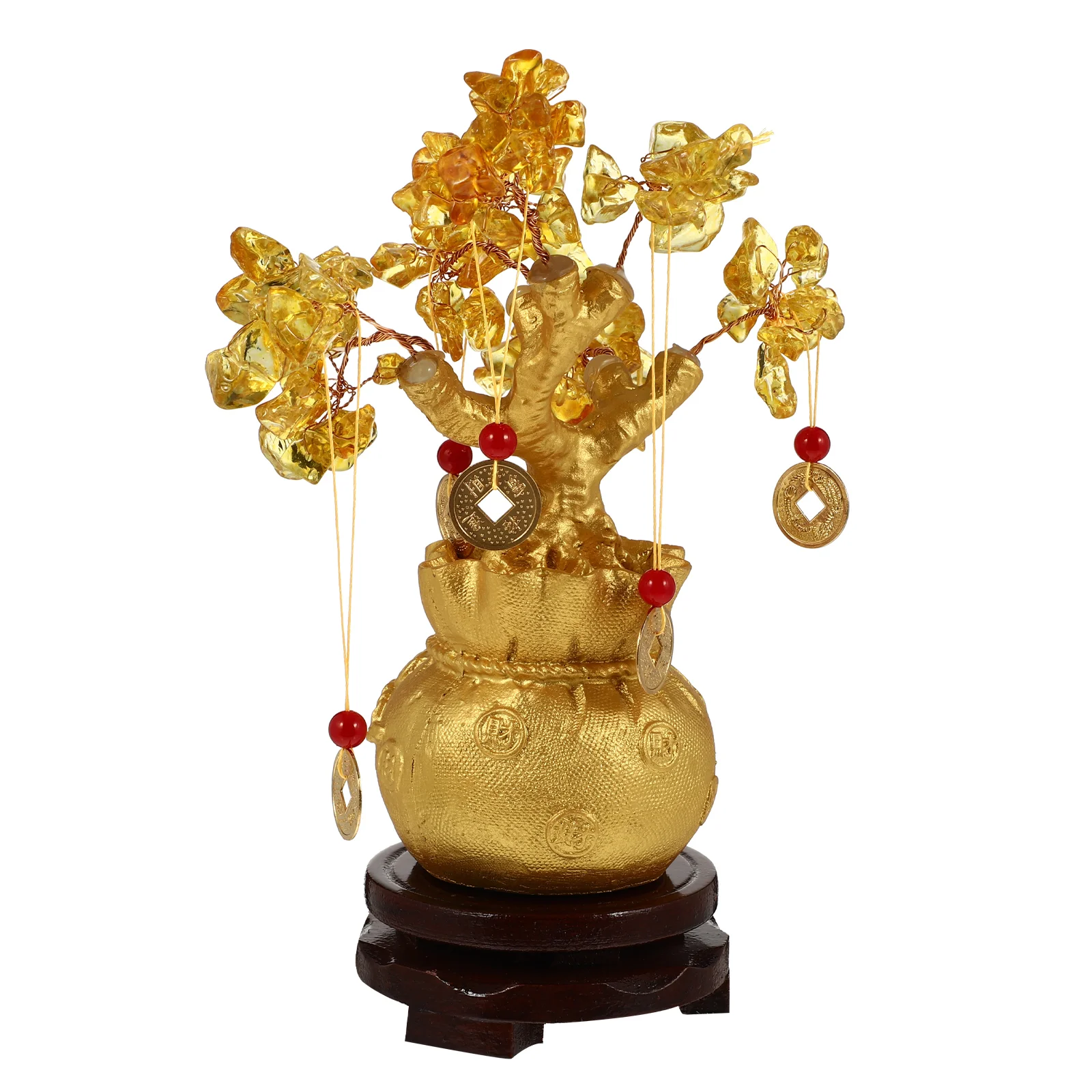 

Tree Money Shui Crystal Feng Bonsai Fortune Chinese Decoration Statue Luck Good Gemstone Citrine Figurine Ornament Wealth Lucky