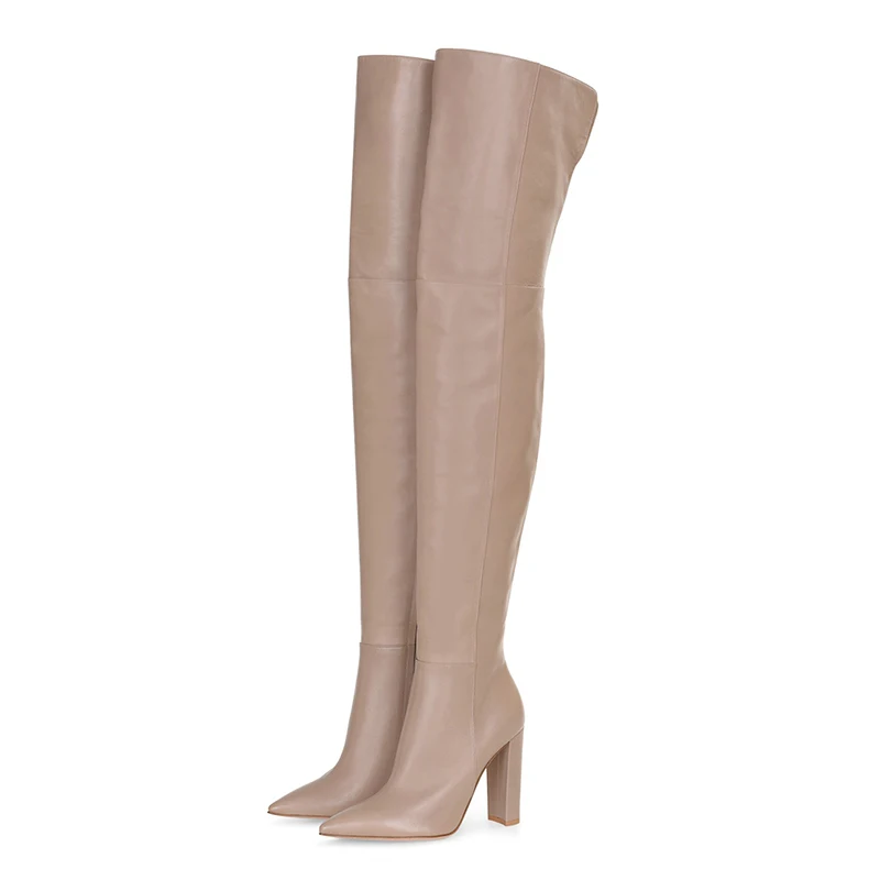 

Sexy Women 's11 CM High Heels Winter Chunky High Heels Over The Knee Boots Designer Female Party Office Thigh High Boots Botas