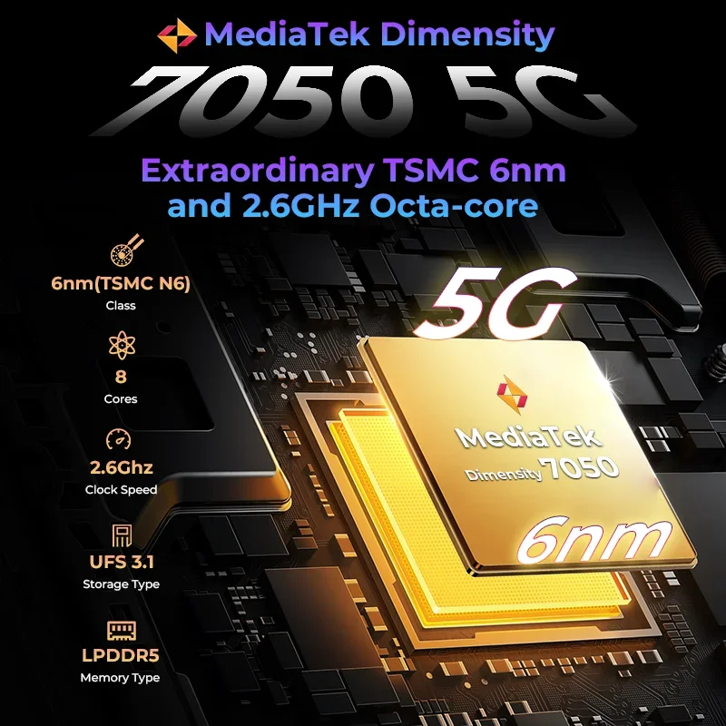 Прочный телефон HOTWAV Hyper 7 Pro размер 7050 5G 200 МП Android 14 6 дюйма FHD + 120 Гц смартфон 36 ГБ 256