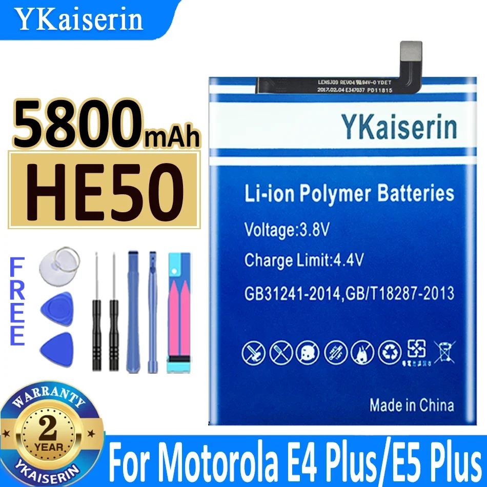 

5800mAh YKaiserin Battery For Motorola Moto E4/E5 PLUS E5PLUS E4PLUS XT1770 XT1771 XT1775 XT1774 XT1776 Bateria