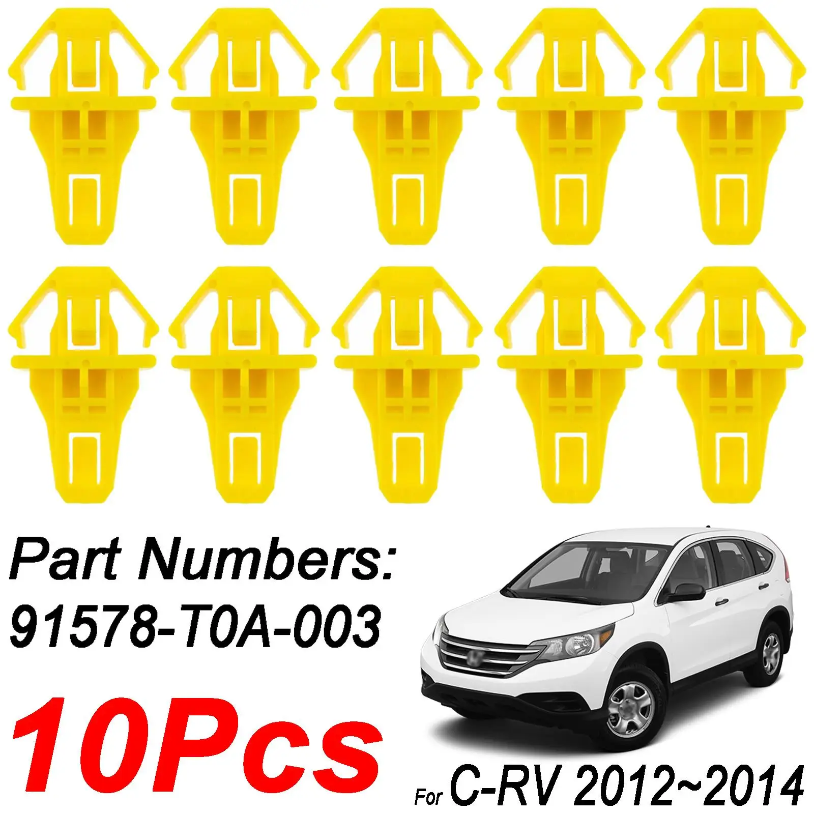 

10 нейлоновых зажимов для молдинга решетки бампера для Honda CR-V 91578-T0A-003