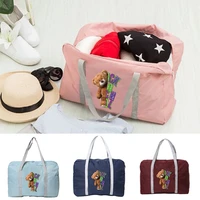 fashion unisex outdoor camping handbag for girl travel organizer accessories bags folding zipper bear print series luggage bag