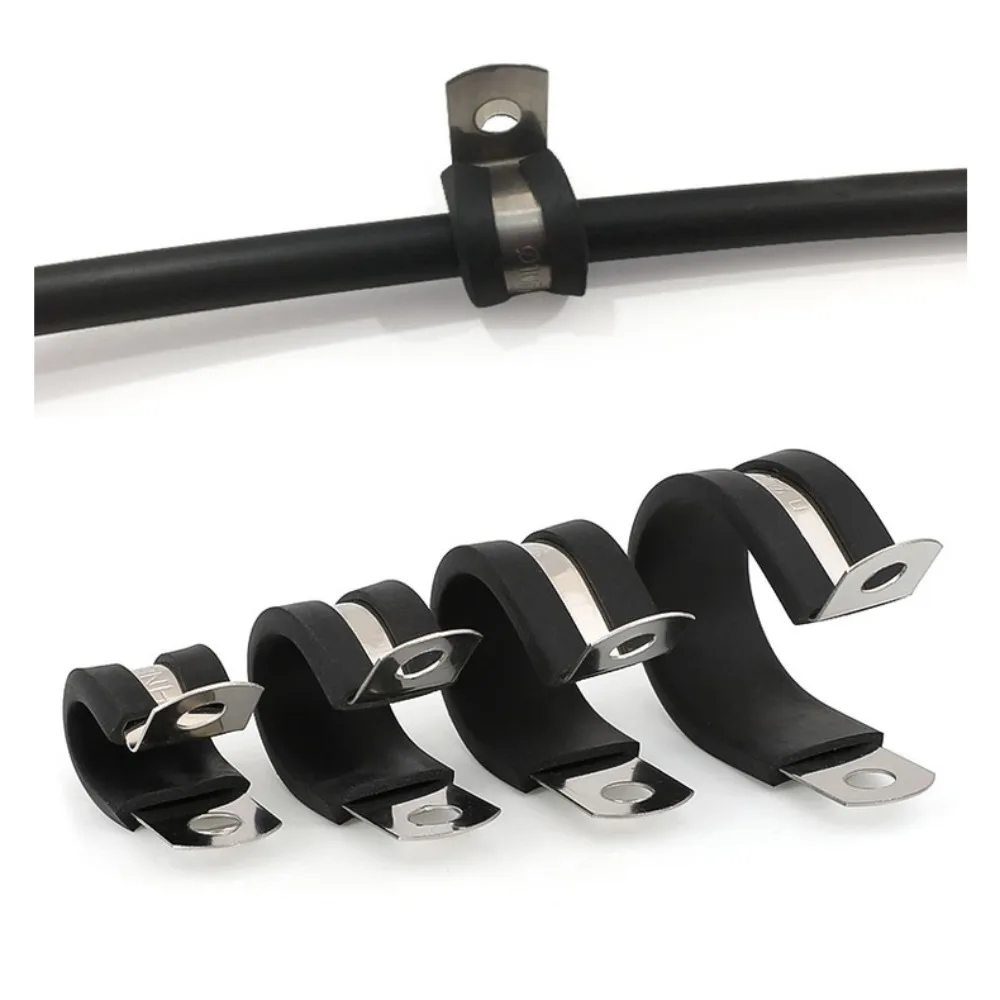 

R-образный зажим для проводки и шланга, металлические резиновые зажимы, Монтажный кронштейн для трубы, металлическая фурнитура, электрические фитинги