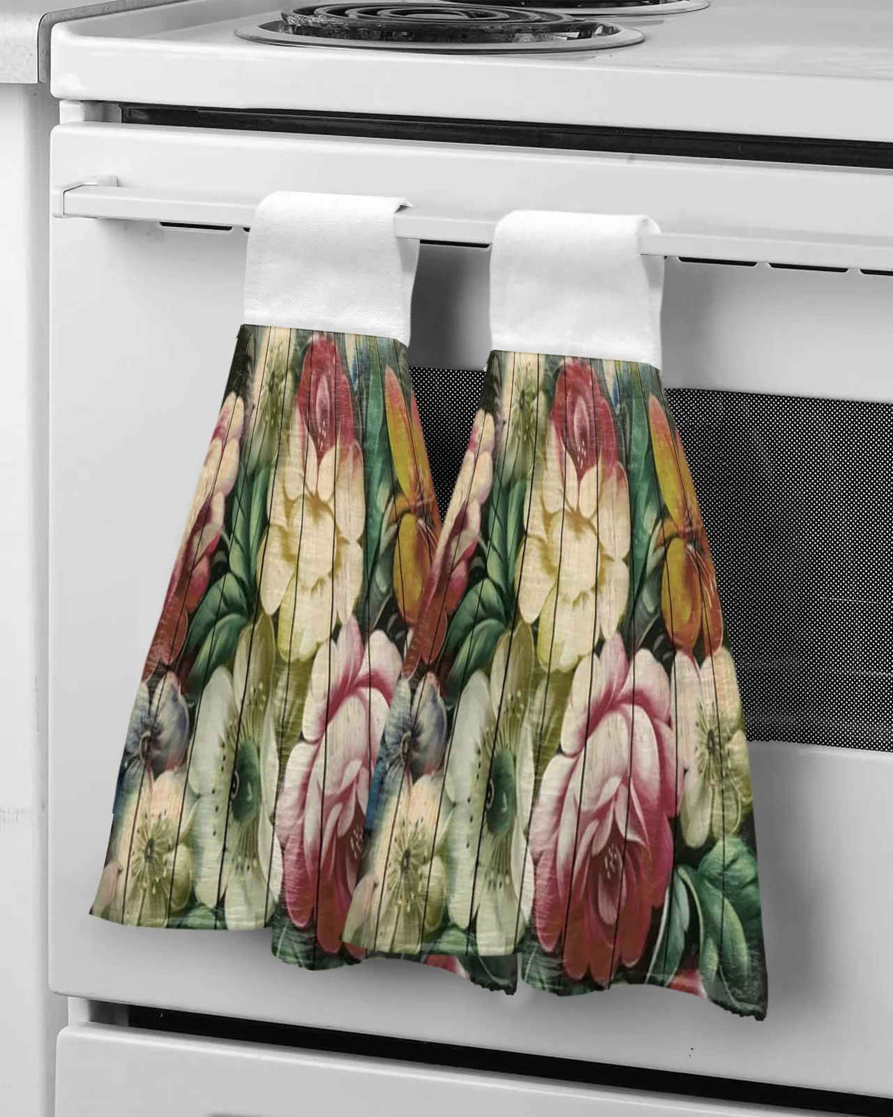

Floral Pattern Hand Towels For Bathroom Absorbent Microfiber Kitchen Towel Tableware Cleaning Towel