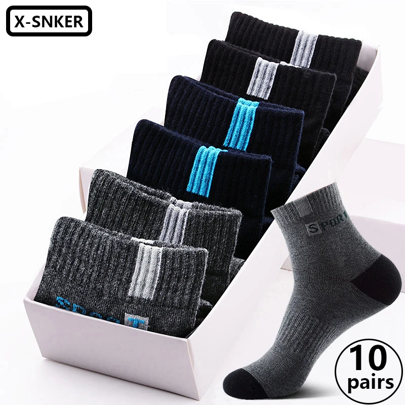 10 Pairs High-quality Cotton Breathable Deodorant Business Men Tube Socks For Autumn And Spring Winter Plus Size Wholesale