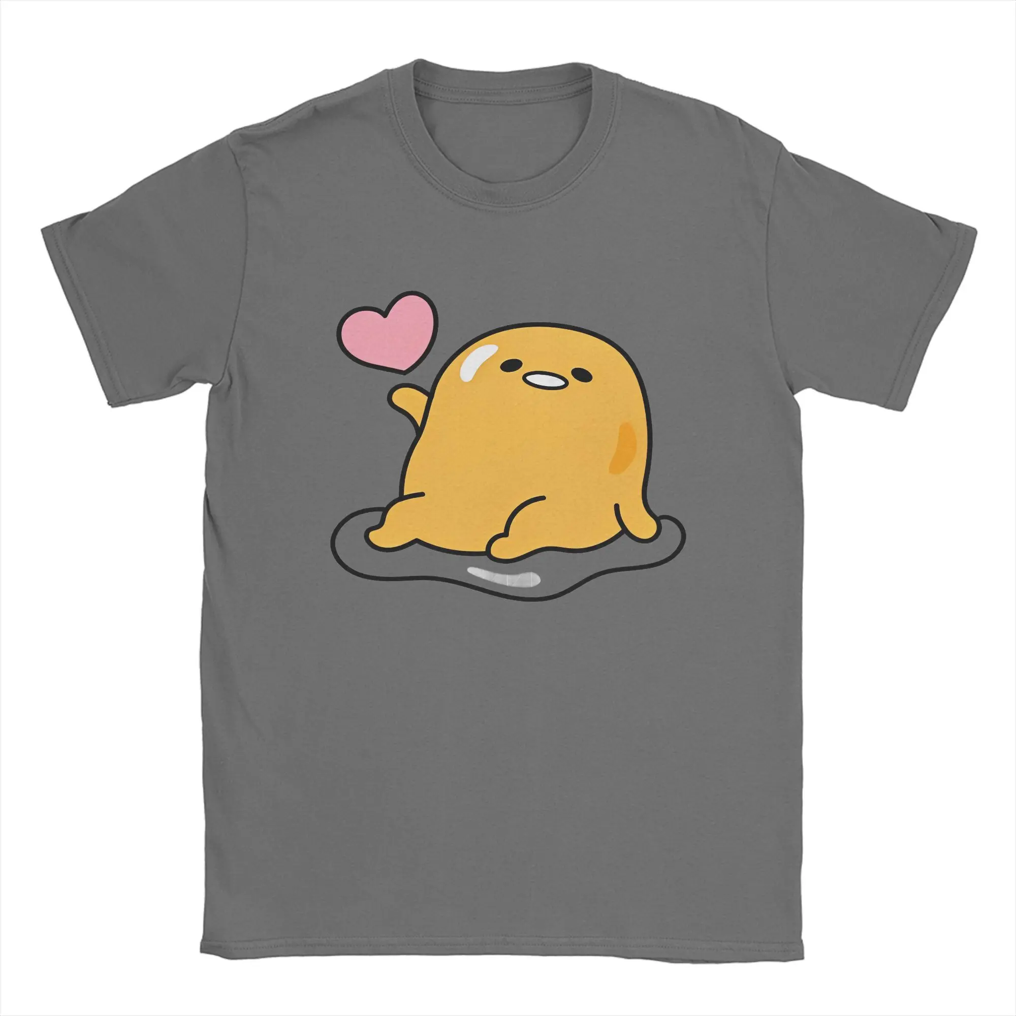 Men's T-Shirt Gudetama Love Novelty Pure Cotton Tee Shirt Short Sleeve T Crewneck Clothes Plus Size