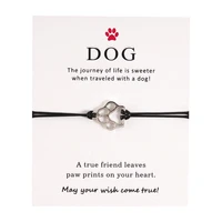 tulx red thread string bracelet lucky handmade rope cat dog paw print charm bracelets for women friendship couple jewelry