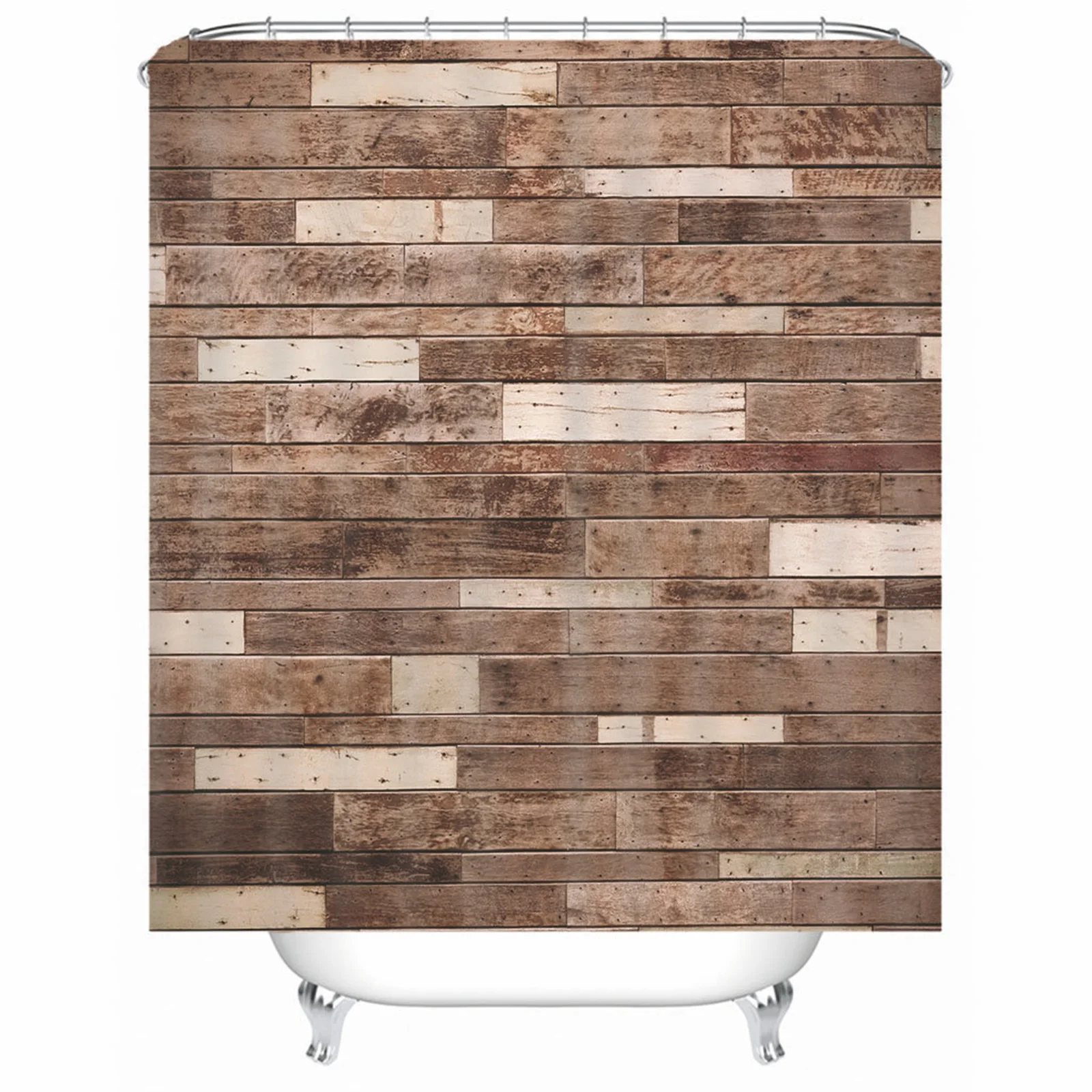 

Настенная коричневая форма для душа из полиэстера с защитой от плесени и нержавеющими крючками