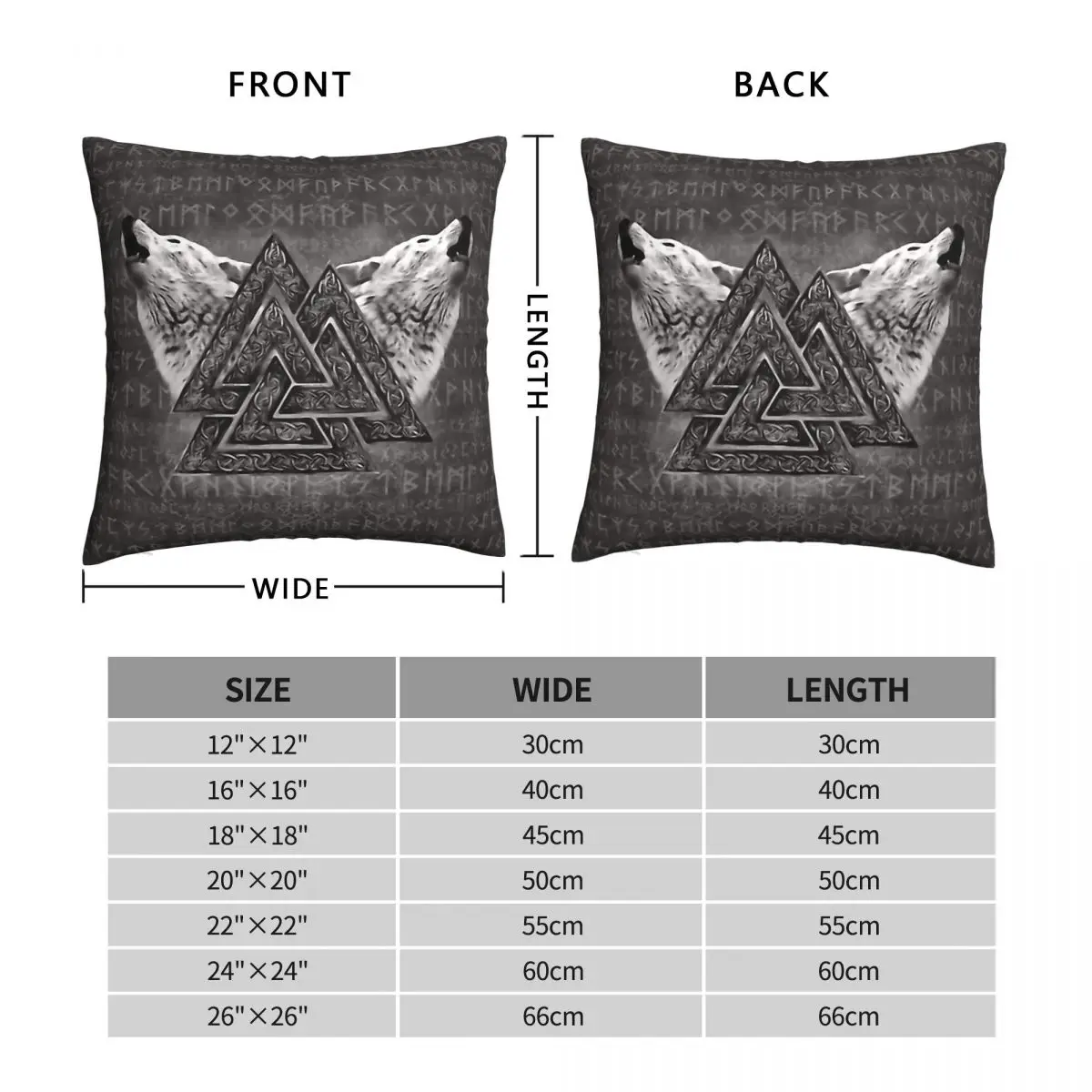 Символ Valknut And Wolf Декоративная Подушка Чехол Viking Backpack Cojines DIY печать Kawaii Декор