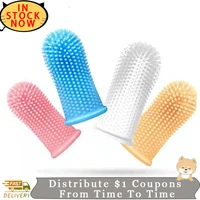 pet silicone finger and toothbr teeth cleaning bad breath care nontoxic silicone tooth brush tool dog cat cleaning supplies